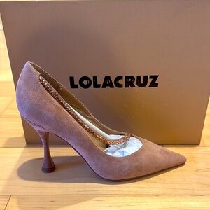 NWT Lolacruz Pink Suede Heels